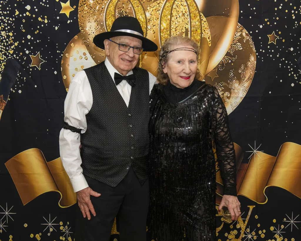 Portrait of an elderly couple during their 60th wedding anniversary in Wilmette