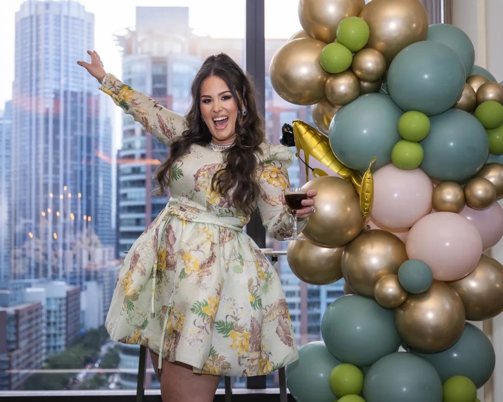 Young woman excited during her birthday celebration